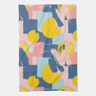 Retro Abstract Brushstroke (6) Tea Towel