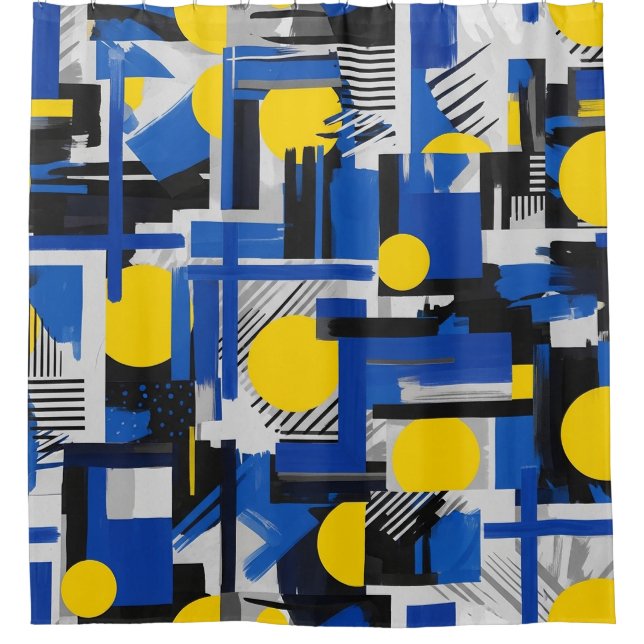 Retro Abstract Brushstroke (7) Shower Curtain (Front)