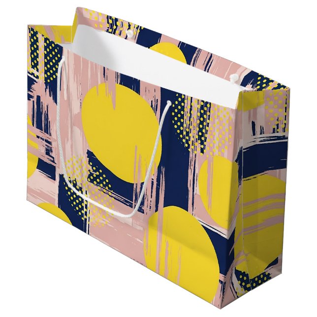 Retro Abstract Brushstroke (8) Large Gift Bag (Front Angled)