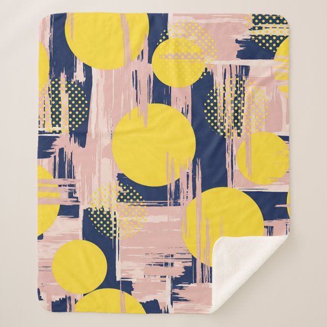 Retro Abstract Brushstroke (8) Sherpa Blanket (Front)