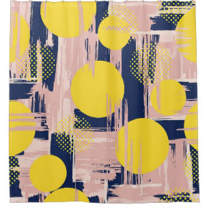 Retro Abstract Brushstroke (8) Shower Curtain