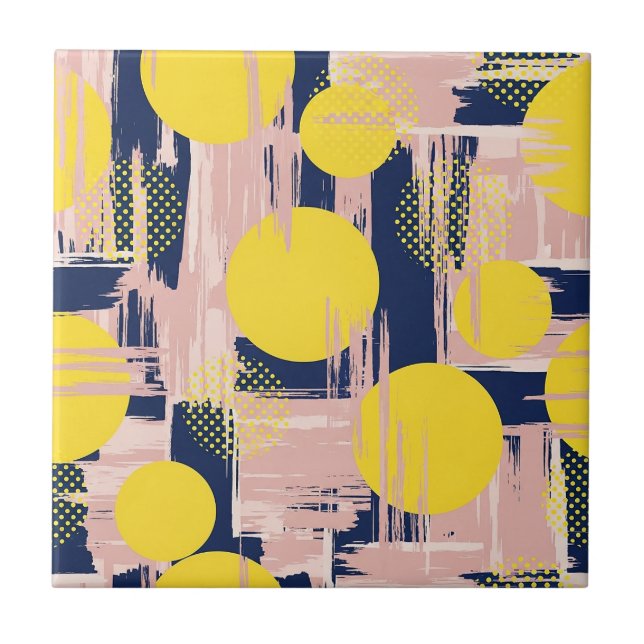 Retro Abstract Brushstroke (8) Tile (Front)