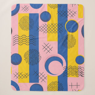 Retro Abstract Brushstroke (9) Sherpa Blanket