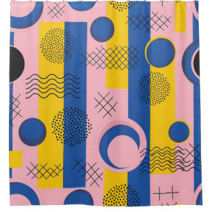 Retro Abstract Brushstroke (9) Shower Curtain