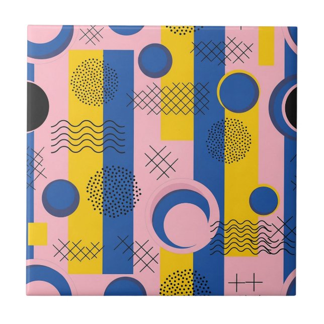 Retro Abstract Brushstroke (9) Tile (Front)