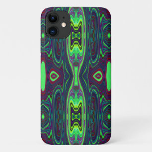 Retro Abstract Chartreuse, Red and Blue Pattern Case-Mate iPhone Case