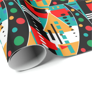 Retro Abstract Christmas Wrapping Paper