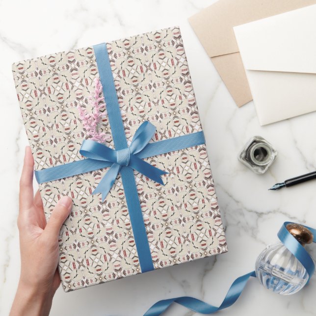Retro abstract clock pattern wrapping paper (Gifting)