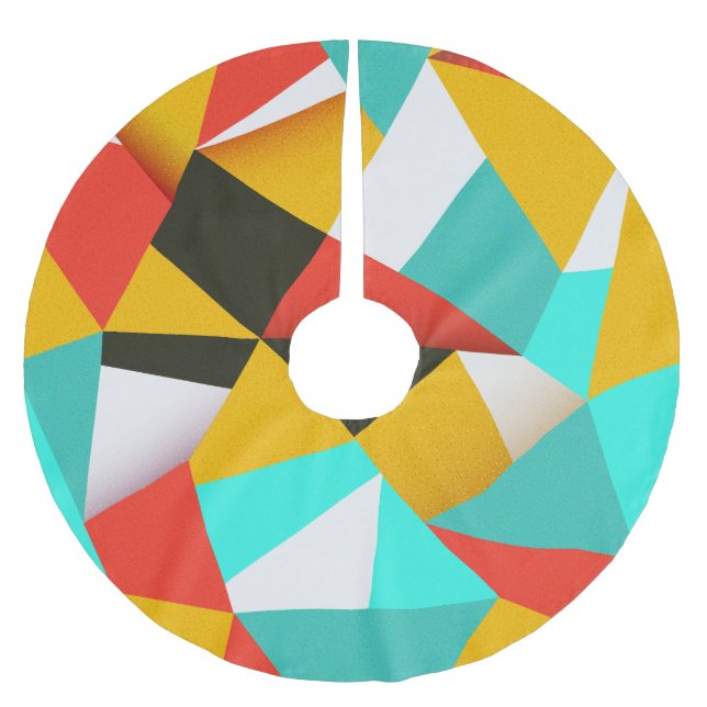 Retro Abstract: Colourful Blend. Brushed Polyester Tree Skirt (Front)