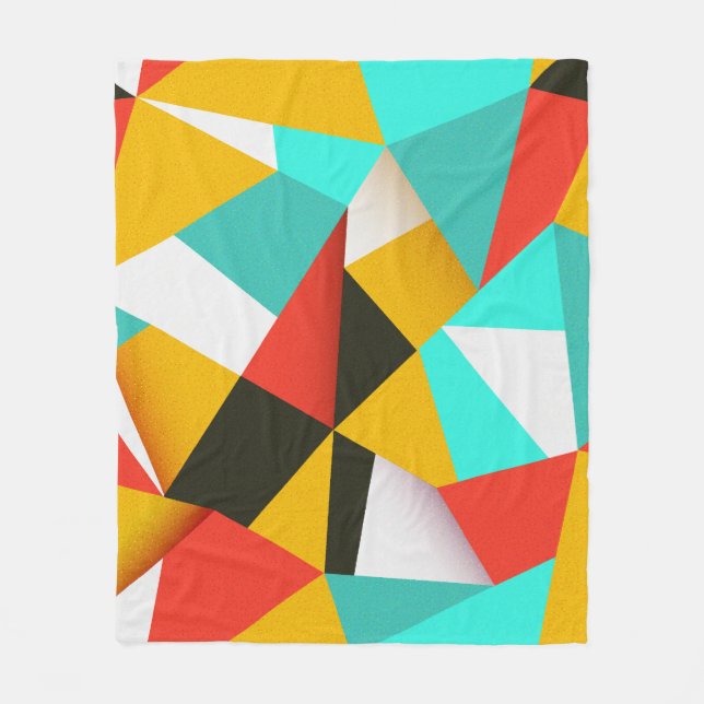 Retro Abstract: Colourful Blend. Fleece Blanket (Front)