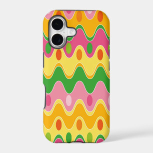 Retro Abstract Colourful Zig Zag Mod Phone Case