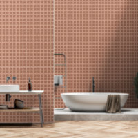 Retro abstract design in Mocha Mousse plaid style.
