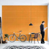 Retro abstract design in orange plaid style.