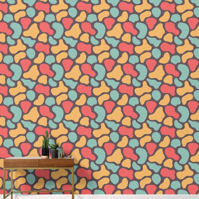 Retro Abstract Dots Mid Century Wallpaper (Hallway)
