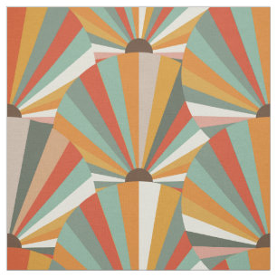 Retro Abstract Fans Pattern Fabric