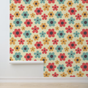 Retro Abstract Floral Mid Century Wallpaper