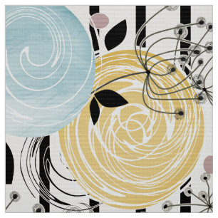 Retro, abstract flowers fabric