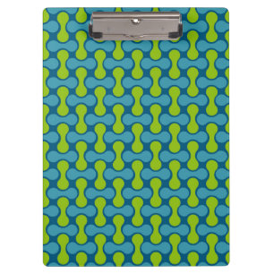 Retro Abstract Geometric Pattern in Blue and Green Clipboard