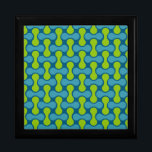 Retro Abstract Geometric Pattern in Blue and Green Gift Box<br><div class="desc">Bright and bold are the words that come to mind as you look upon this classic retro abstract geometric pattern with it's colourful jewel toned blue and green colour pallet that is oh so mid-century modern. This minimalist geometric pattern translates perfectly to both fashion and home decor items. The perfect...</div>