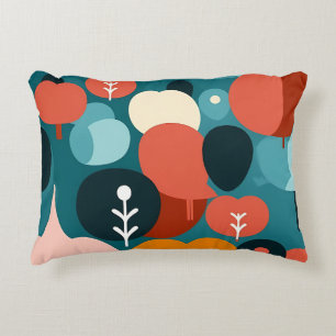 Retro Abstract Geometric Throw Pillow