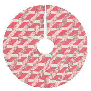 Retro Abstract Geometric, Vintage Stairs. Brushed Polyester Tree Skirt
