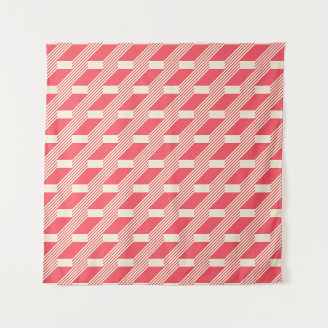 Retro Abstract Geometric, Vintage Stairs. Tapestry (Front)