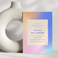 Retro Abstract Gradient Purple Pink Graduation 