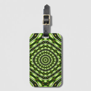 Retro Abstract Green Pattern Luggage Tag