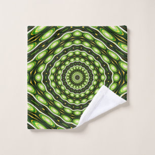 Retro Abstract Green Pattern Wash Cloth