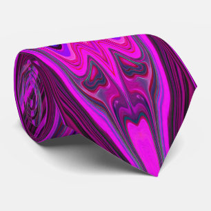 Retro Abstract Hot Pink and Magenta Pattern Tie