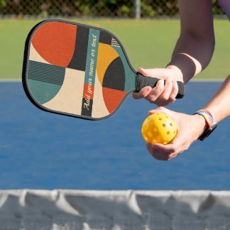 Retro Abstract Mid-Century Geometric Personalised Pickleball Paddle