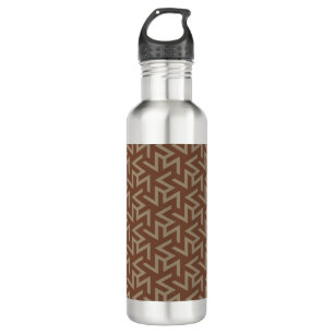 Retro Abstract Mid-Century Modern Pattern in Brown 710 Ml Water Bottle