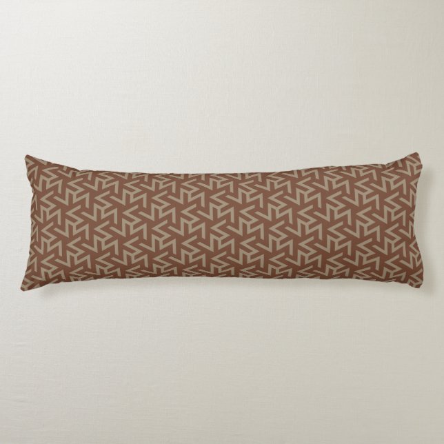 Retro Abstract Mid-Century Modern Pattern in Brown Body Cushion (Front)