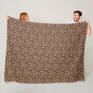 Retro Abstract Mid-Century Modern Pattern in Brown Fleece Blanket