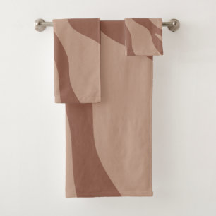 Retro Abstract Mocha Mousse 02 Bath Towel Set