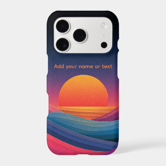 Retro Abstract Mountain Sunset Custom Name