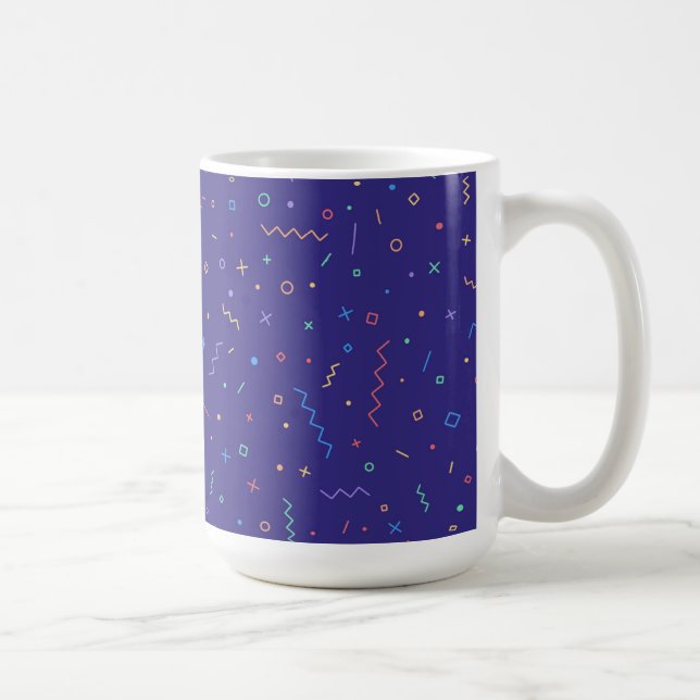 Retro Abstract Neon Pattern Coffee Mug (Right)