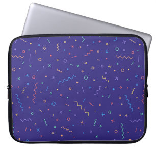 Retro Abstract Neon Pattern Laptop Sleeve