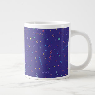 Retro Abstract Neon Pattern Large Coffee Mug