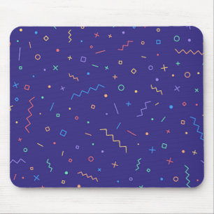 Retro Abstract Neon Pattern Mouse Pad