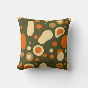Retro Abstract Organic Shapes Pattern Cushion