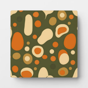 Retro Abstract Organic Shapes Pattern Plaque