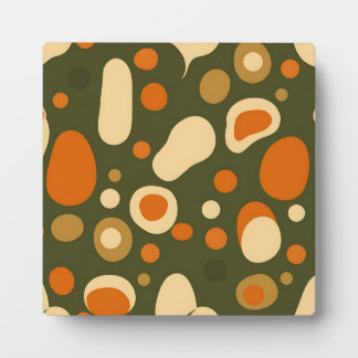 Retro Abstract Organic Shapes Pattern Plaque