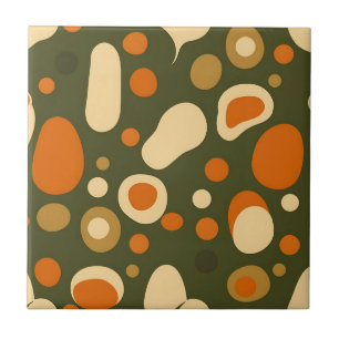 Retro Abstract Organic Shapes Pattern Tile