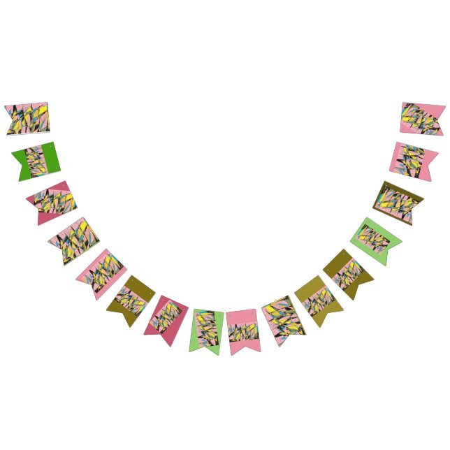 Retro abstract party banner with pink and green (All)