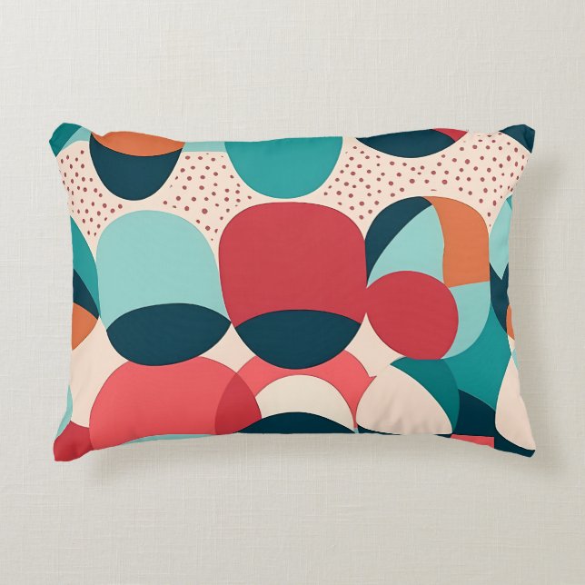 Retro Abstract Pebble Pillow (Front)