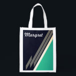 Retro Abstract Personalised Reusable Grocery Bag<br><div class="desc">Personalise this beautiful grocery bag with your name !</div>
