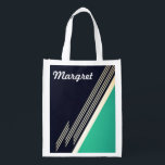 Retro Abstract Personalised Reusable Grocery Bag<br><div class="desc">Personalise this beautiful grocery bag with your name !</div>