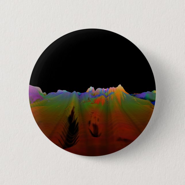 Retro Abstract Polygonal Landscape Button (Front)