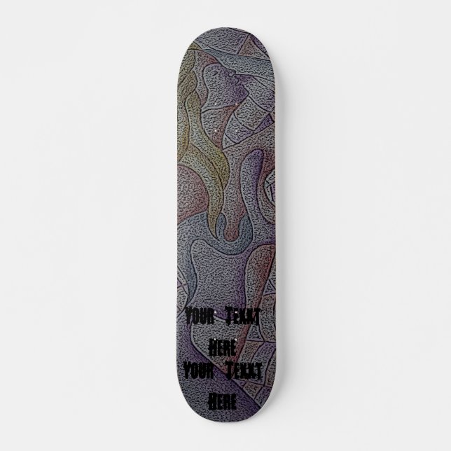 retro abstract posing lady street art style skateboard (Front)